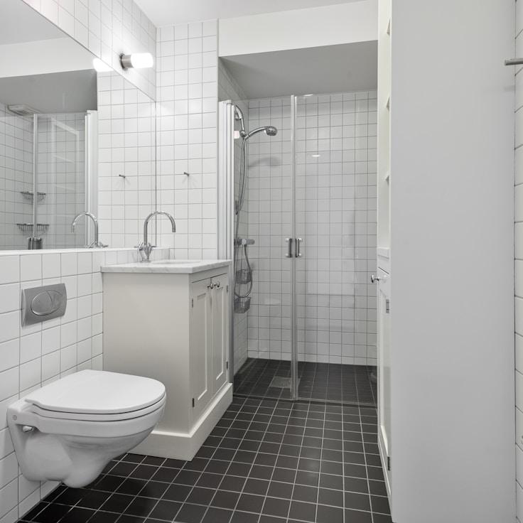 Sophisticated bathroom layout